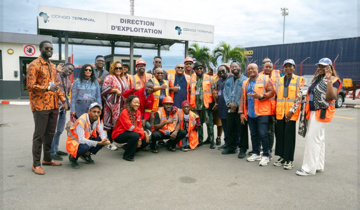 Pointe-Noire : 20 influenceurs et cinéastes de renommée internationale visitent le terminal à conteneurs