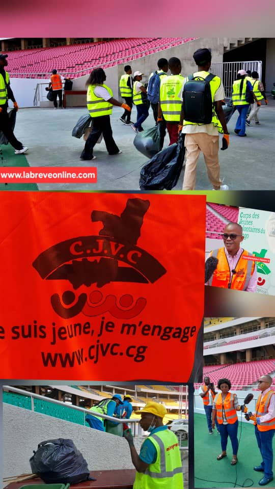 Les jeunes volontaires du Congo ont procédé, dans la matinée du 2 mai 2026, à l’assainissement des locaux et des alentours du stade de la Concorde dans la commune de Kintélé à Brazzaville, dans le cadre du programme d’action communautaire, de la structure leur réunissant. Gants et sac poubelle en main, gilets fluorescents sur le dos et détermination affichée : « je suis jeune, je m’engage », plusieurs centaines de jeunes volontaires ont investi, l’enceinte du stade de la Concorde à Kintélé ayant récemment accueilli une grande cérémonie nationale, dont l’investiture du chef de l’État. Objectif : redonner au site son éclat, dans un élan de civisme qui illustre la montée en puissance de l’engagement citoyen au sein de la jeunesse congolaise.